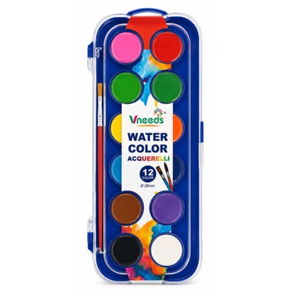 Водни бои Vneeds 12 цвята №0361 /12 броя в кутия/