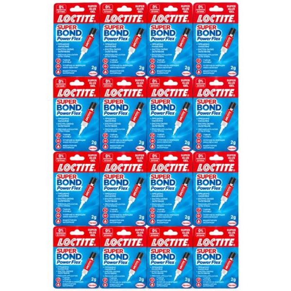 Лепило Loctite SuperBond Gel Power Flex 2г черно /16 броя на кора/
