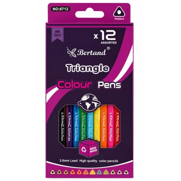 Моливи BERTAND TRIAINGLE 12 цвята №BD3022 /12 комплекта в стек/