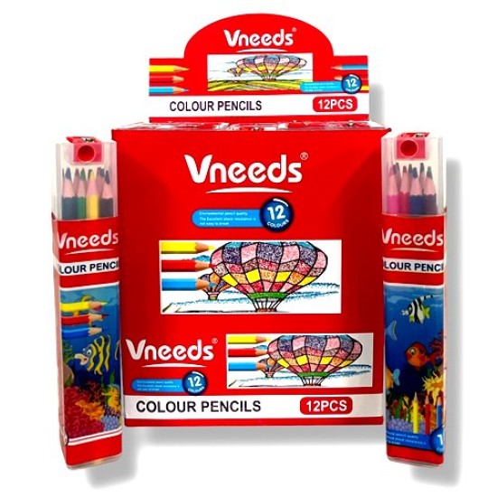 Моливи Vneeds 12 цвята в квадратна метална кутия №7012D /12 комплекта в стек/