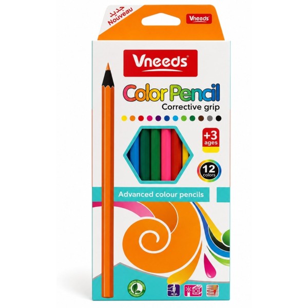 Моливи Vneeds 12 цвята VIVID №0674 /12 комплекта в стек/