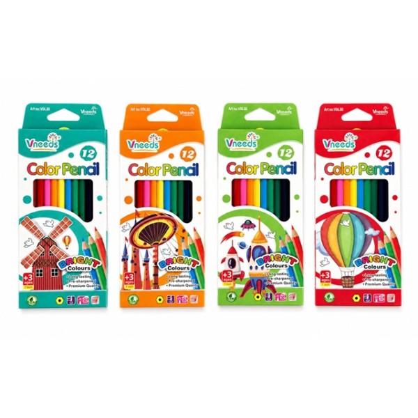 Моливи Vneeds 12 цвята VIVID PET №0680 /12 комплекта в стек/