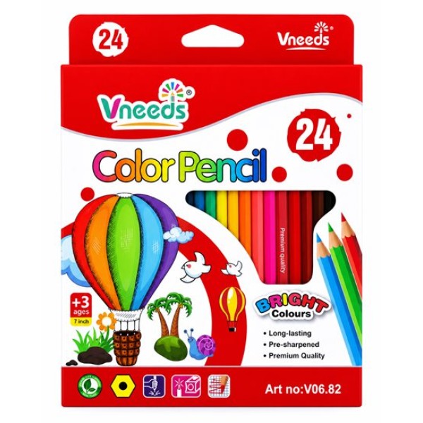 Моливи Vneeds 24 цвята BRIGHT COLOURS №V0682 /12 комплекта в стек/