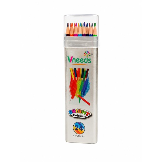 Моливи Vneeds 24 цвята в триъгълна метална кутия №8824