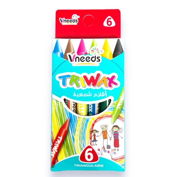 Пастели 6 цвята Vneeds №V1009 /22 комплекта в стек/