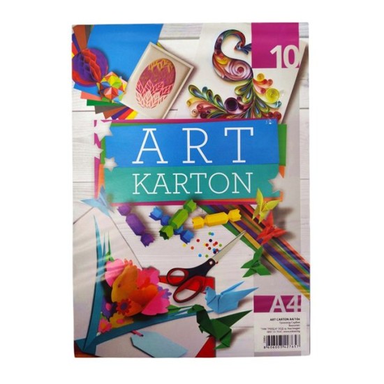 Дизайнерски картон OPTIMUM ART KARTON 10л А4 10 цвята микс №29964