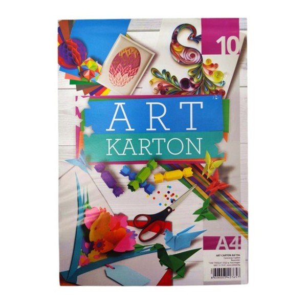 Дизайнерски картон OPTIMUM ART KARTON 10л А4 10 цвята микс №29964