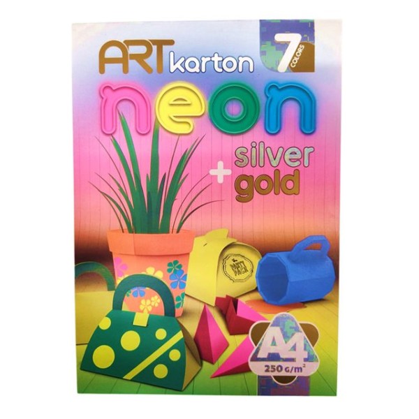 Дизайнерски картон OPTIMUM ART KARTON NEON 7л А4 7 цвята микс №22539
