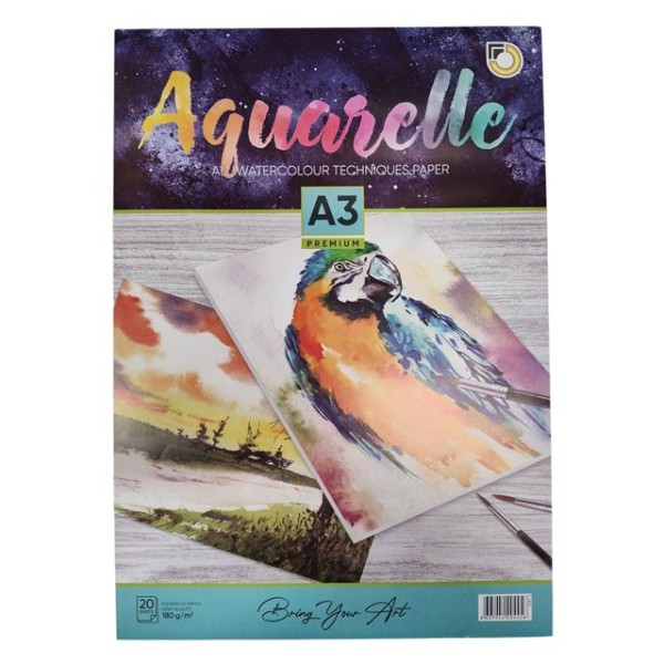 Скицник OPTIMUM AQUARELLE A3 20л с твърда подложка №74021