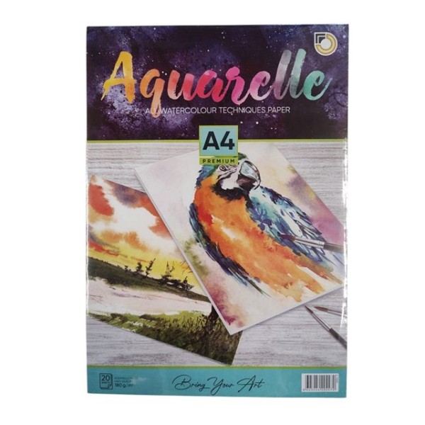 Скицник OPTIMUM AQUARELLE A4 20л с твърда подложка №74023