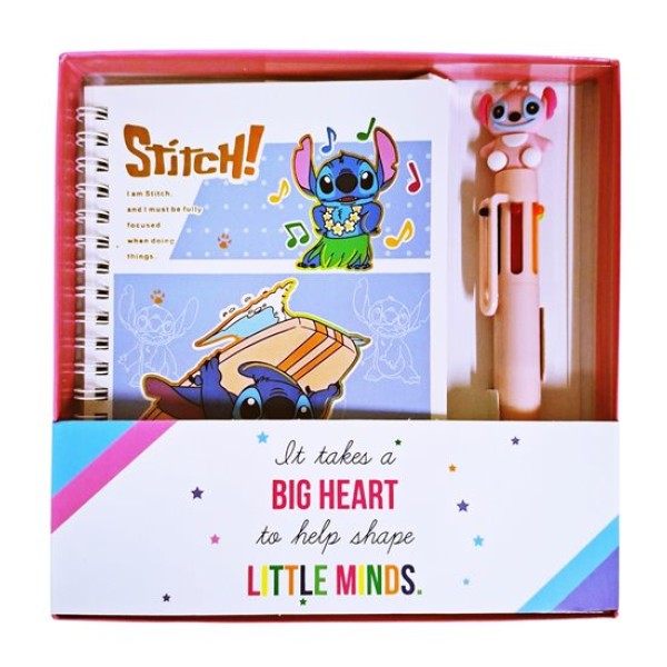 Тефтер спирала STITCH 17см х 2,5см с 6 цветнa химикала в кутия