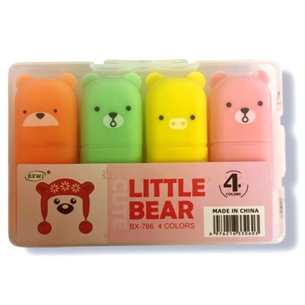 Маркер за подчертаване LITTLE BEAR 4 цвята в комплект
