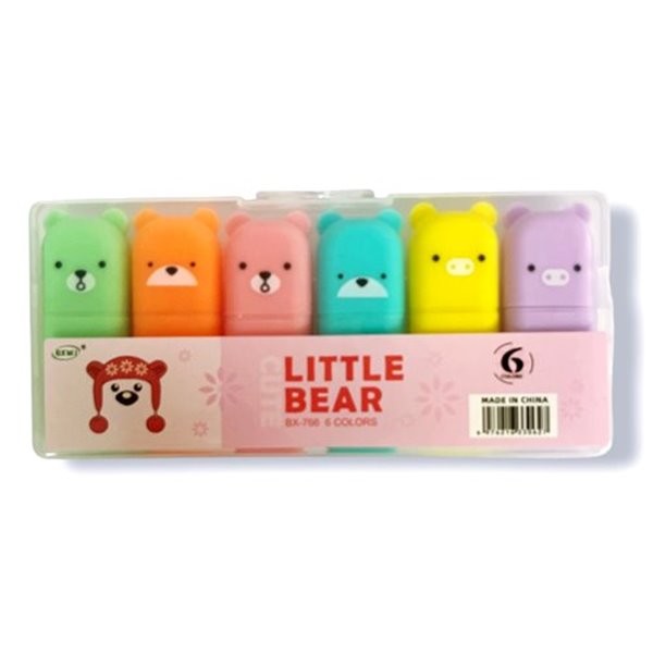 Маркер за подчертаване LITTLE BEAR 6 цвята в комплект