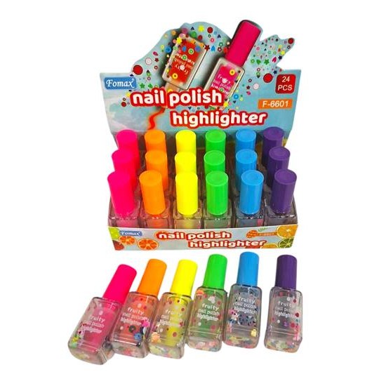 Маркер за подчертаване NAIL POLISH неон №F-6601/24 броя в кутия/