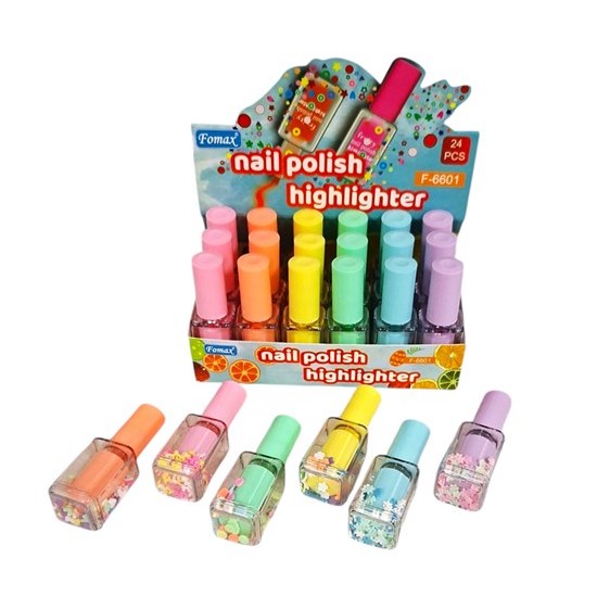 Маркер за подчертаване NAIL POLISH пастел №F-6601/24 броя в кутия/