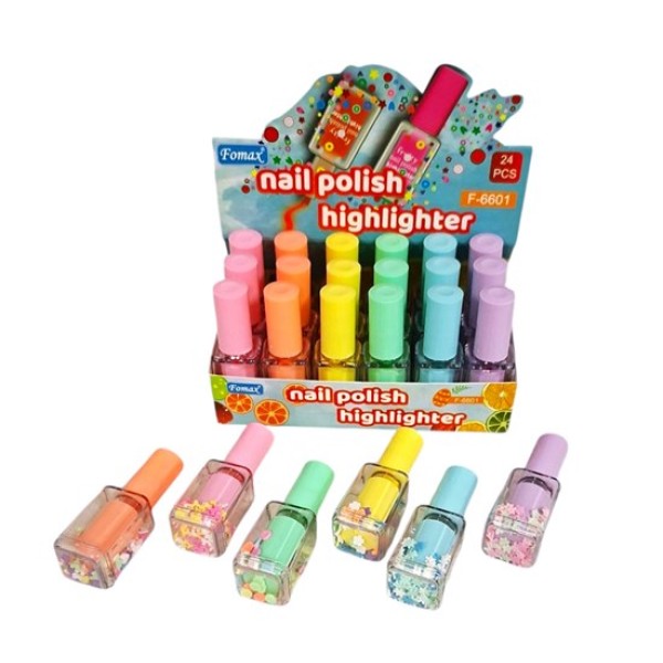Маркер за подчертаване NAIL POLISH пастел №F-6601/24 броя в кутия/