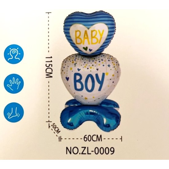 Балон фолио BABY BOY СИН MAXI 115см №ZL-0009 /10 броя в стек/