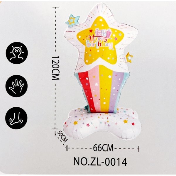 Балон фолио HAPPY BIRTHDAY MAXI БЯЛ 120см №ZL-0014 /10 броя в стек/