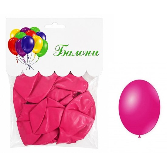 Балони 2.8 г едноцветни 12" ФУКСИЯ 10 броя в плик/12 плика в стек/