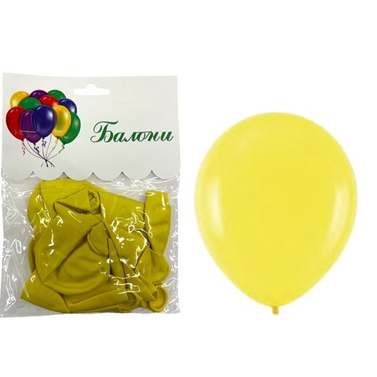 Балони 2.8 г едноцветни 12" ПАСТЕЛ ЖЪЛТ 10 броя в плик/12 плика в стек/