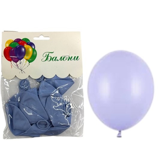 Балони 2.8 г едноцветни 12" ПАСТЕЛ СИН 10 броя в плик/12 плика в стек/