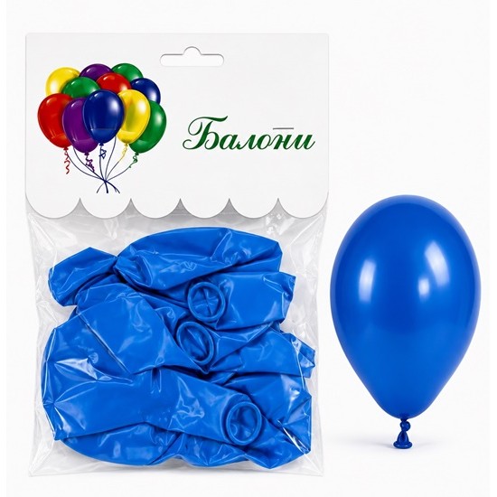 Балони 2.8 г едноцветни 12" СВЕТЛОСИНЬО 10 броя в плик/12 плика в стек/