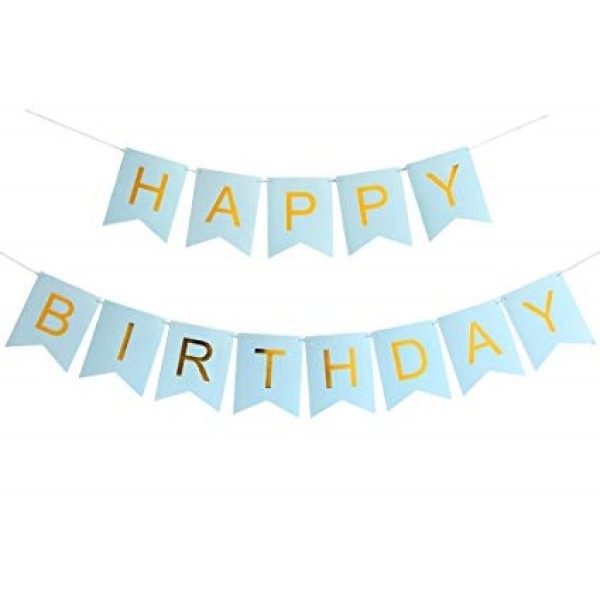 Надпис HAPPY BIRTHDAY 16x20см син /6 броя в стек/