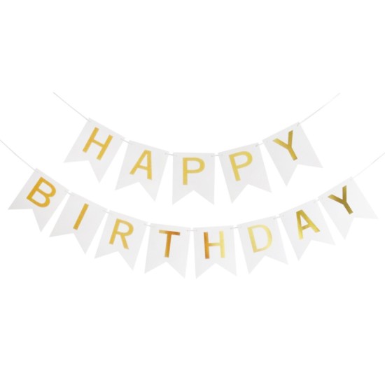 Надпис HAPPY BIRTHDAY 5m БЯЛ