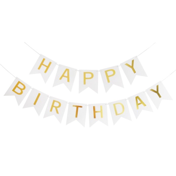 Надпис HAPPY BIRTHDAY 5m БЯЛ