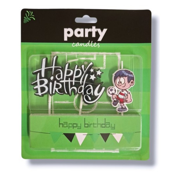 Свещ ЧРД  HAPPY BITRTHDAY ФУТБОЛ /12 броя в кутия/