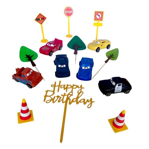 Комплект за торта HAPPY BIRTHDAY CARS