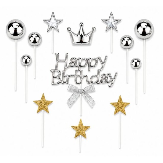 Комплект за торта HAPPY BIRTHDAY ПРИНЦЕСА /6 комплекта в стек/