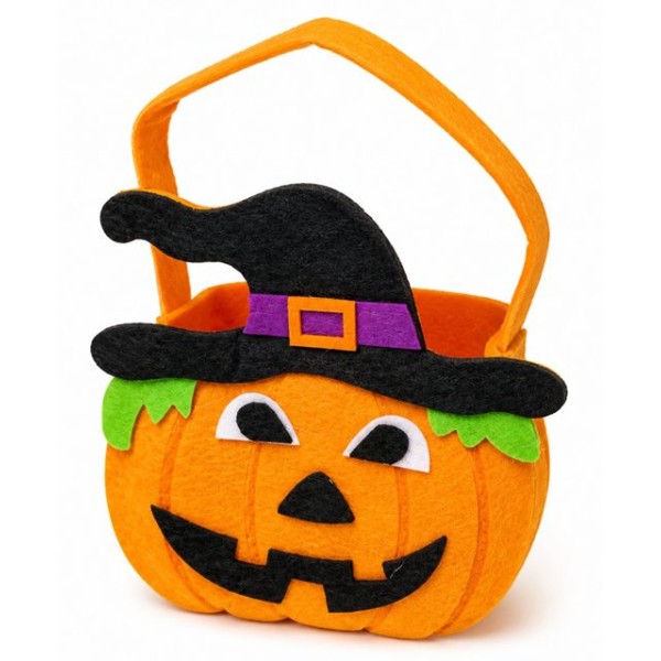 Кошничка за лакомства за HALLOWEEN ТИКВА H22см /12 броя в стек/