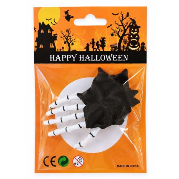 Шнола за коса HALLOWEEN ръка с цвете /12 броя в стек/