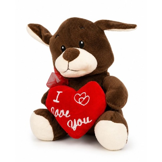 Плюшена играчка със сърце I LOVE YOU МЕЧЕ H20см