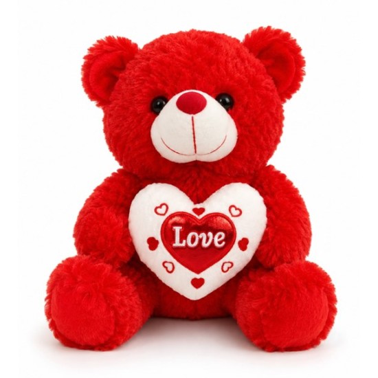 Плюшена играчка със сърце LOVE МЕЧЕ ЧЕРВЕНО H30см